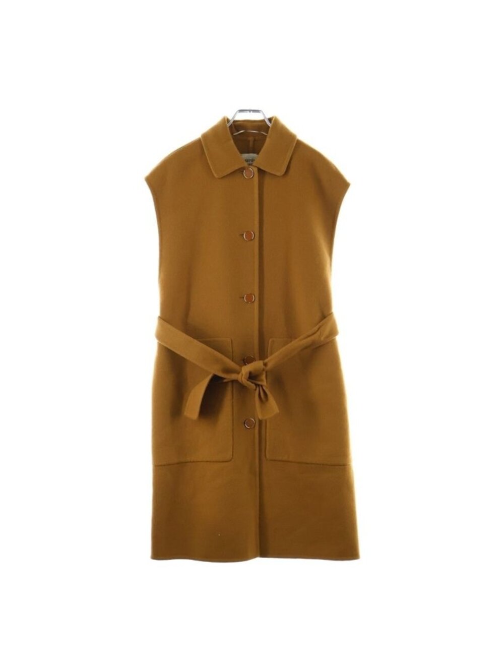 Hermes Sellier Buttons Cashmere Long Vest Brown